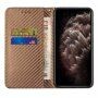Preklopni etui s uzorkom od karbonskih vlakana za iPhone 13 Pro Max - smeđi