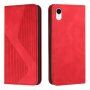 Kožni preklopni etui s uzorkom za iPhone XR - crveno