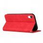 Kožni preklopni etui s uzorkom za iPhone XR - crveno