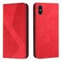 Kožni preklopni etui s uzorkom za iPhone X / XS - crveno