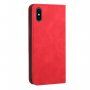 Kožni preklopni etui s uzorkom za iPhone X / XS - crveno