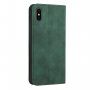 Kožni preklopni etui s uzorkom za iPhone X / XS - Tamnozeleno