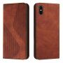 Kožni preklopni etui s uzorkom za iPhone XS Max - smeđi