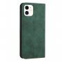 Kožni preklopni etui s uzorkom za iPhone 12 mini - Tamnozeleno