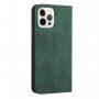 Kožni preklopni etui s uzorkom za iPhone 12 Pro Max - Tamnozeleno