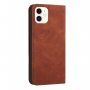 Kožni preklopni etui s uzorkom za iPhone 11 - smeđi