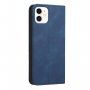 Kožni preklopni etui s uzorkom za iPhone 11 - tamno plavo
