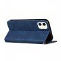 Kožni preklopni etui s uzorkom za iPhone 11 - tamno plavo