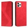 Kožni preklopni etui s uzorkom za iPhone 11 Pro - crveno