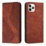 Kožni preklopni etui s uzorkom za iPhone 11 Pro - smeđi
