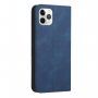 Kožni preklopni etui s uzorkom za iPhone 11 Pro - tamno plavo