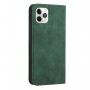 Kožni preklopni etui s uzorkom za iPhone 11 Pro Max - Tamnozeleno