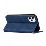 Kožni preklopni etui s uzorkom za iPhone 11 Pro Max - tamno plavo