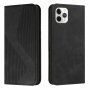 Kožni preklopni etui s uzorkom za iPhone 11 Pro Max - crno