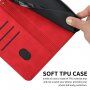 Kožni preklopni etui s uzorkom za iPhone 13 Pro - crveno