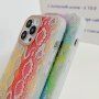 Etui s uzorkom zmijske kože za iPhone 13 - duginih boja