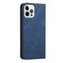 Kožni preklopni etui s uzorkom za iPhone 14 Pro - tamno plavo