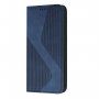 Kožni preklopni etui s uzorkom za iPhone 14 - tamno plavo