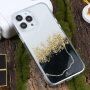 Prozirni mramorni etui s kamenčićima za iPhone 14 Pro Max - crni