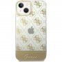 Guess Peony Glitter Script Logo etui za iPhone 14 - zlatni