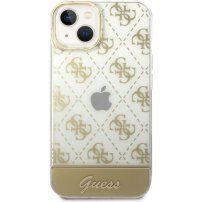 Guess Peony Glitter Script Logo etui za iPhone 14 - zlatni
