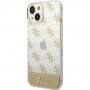 Guess Peony Glitter Script Logo etui za iPhone 14 - zlatni
