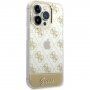 Guess Peony Glitter Script Logo etui za iPhone 14 Pro - zlatni