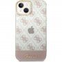 Guess Peony Glitter Script Logo etui za iPhone 14 - ružičasti