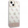 Guess Peony Glitter Script Logo etui za iPhone 14 - ružičasti