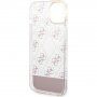 Guess Peony Glitter Script Logo etui za iPhone 14 - ružičasti