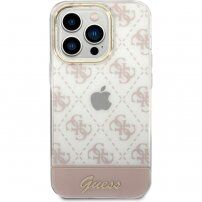 Guess Peony Glitter Script Logo etui za iPhone 14 Pro Max - ružičasti