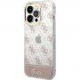 Guess Peony Glitter Script Logo etui za iPhone 14 Pro Max - ružičasti