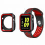 Zaštitna silikonska futrola za Apple Watch 38mm - crna - crvena