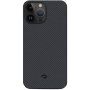 Pitaka MagEZ 3 etui s uzorkom karbonskih vlakana za iPhone 14 Pro - sivo-crna