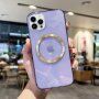 Sjajni prozirni etui sa MagSafe za iPhone 11 Pro - ljubičasti