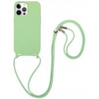 Silikonski etui s uzicom za iPhone 11 Pro Max - zeleni