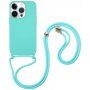 Silikonski etui s uzicom za iPhone 13 Pro Max - plavi