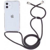 Prozirni etui s uzicom za iPhone 12 / 12 Pro - sivi