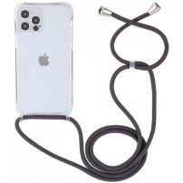 Prozirni etui s uzicom za iPhone 13 Pro - sivi