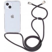 Prozirni etui s uzicom za iPhone 14 Plus - sivi
