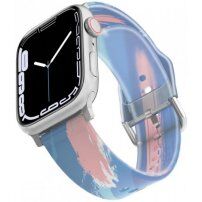 Mat proziran silikonski remen za Apple Watch 42mm / 41mm / 40mm / 38mm - plavoružičasta