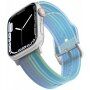 Mat proziran silikonski remen s prugama za Apple Watch Ultra 49mm / 46mm / 45mm / 44mm / 42mm - plavi