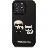 Karl Lagerfeld and Choupette 3D etui za iPhone 13 Pro - crni