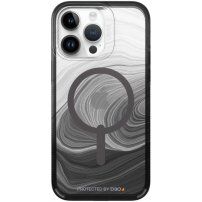 GEAR4 D3O Milan Snap Black Swirl prozirni etui sa MagSafe za iPhone 14 Pro Max - crni