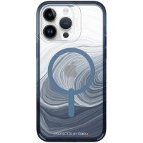 GEAR4 D3O Milan Snap Blue Swirl prozirni etui sa MagSafe za iPhone 14 Pro Max - plavi