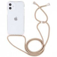 Prozirni etui s uzicom za iPhone 12 mini - bež