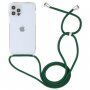 Prozirni etui s uzicom za iPhone 13 Pro - tamno zeleni