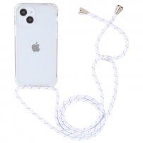 Prozirni etui s uzicom za iPhone 14 - bijelo zlatna