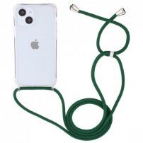 Prozirni etui s uzicom za iPhone 14 - tamno zeleni