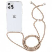 Prozirni etui s uzicom za iPhone 14 Pro Max - bež
